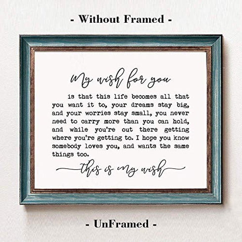 My Wish for You Sign, Farmhouse Sign, for Kids, Nursery Quotes, My Wish Quote, Inspirational Wall Art, Fine Art Print, 8 x 10 Inches Unframed (8X10 INCH)